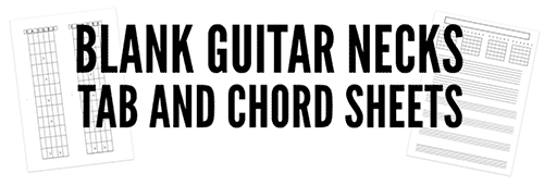 Blank necks and tablature for Guitar Teachers
