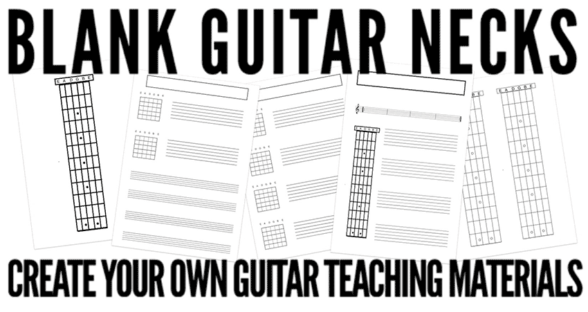 Printable blank guitar neck diagrams