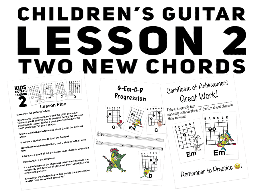 Teach kids to play guitar A second  lesson for children