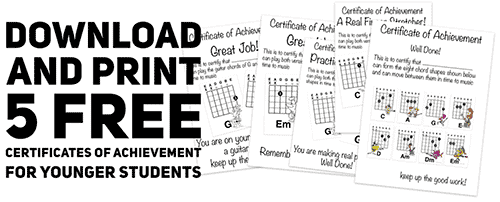 free kids guitar  chord teaching resources