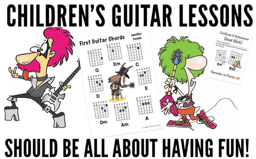  Guitar lessons with downloadable pdf resources for kids